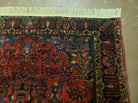 4' 5" X 6' 4" Authentic Antique Oriental Floral Red Allover Wool Rug - Jewel Rugs