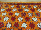 4' X 5' Vintage Handmade Moroccan Tribal Wool Accent Scatter Geometric Rug Star Design - Jewel Rugs