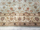 8' X 10' Vintage Handmade Oriental Floral Wool Rug Silk Accent Taupe Green Nice - Jewel Rugs