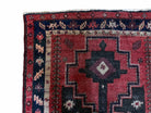 4 X 7 Antique Handmade Wool Tribal Rug Geometric Bold Organic Dyes Black Red - Jewel Rugs