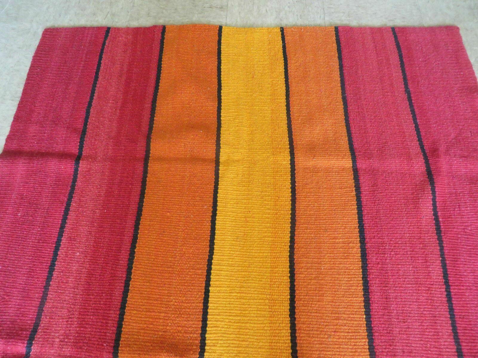 4' x 6' Vintage Handmade South American Kilim Chief Blanket Design Rug Stripes - Jewel Rugs