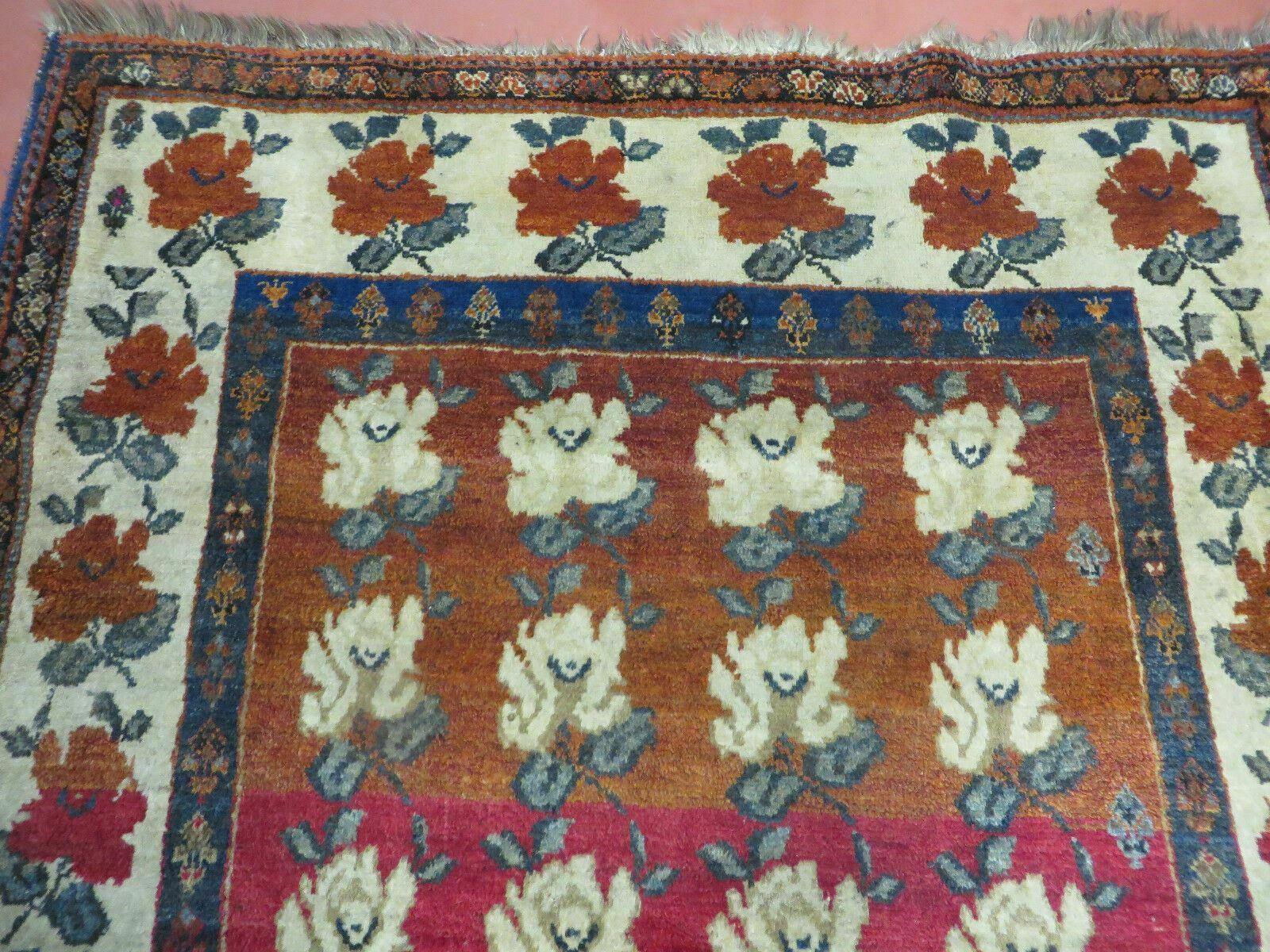 4' X 5' Semi Antique Handmade Fine Turkish Flowers Bouquet Wool Rug Nice - Jewel Rugs