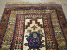 2' 9" X 4' 1" Vintage Handmade Pakistan Balouchi Tribal Wool Rug Raised Pattern - Jewel Rugs