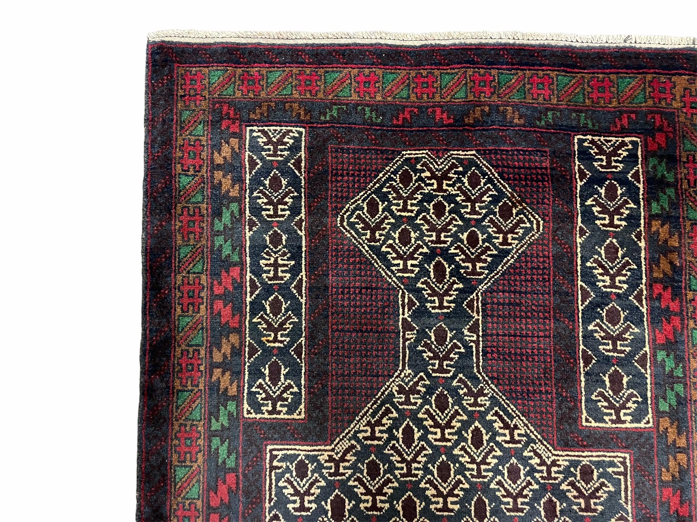 3x5 New Vintage Handmade Wool Rug Tribal Balouch Turkoman Prayer Rug Veggie Dyes - Jewel Rugs