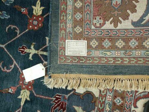 12' X 18' One-of-a-Kind Hand-Knotted Wool Indian Rug Agra Blue Gray Wow - Jewel Rugs