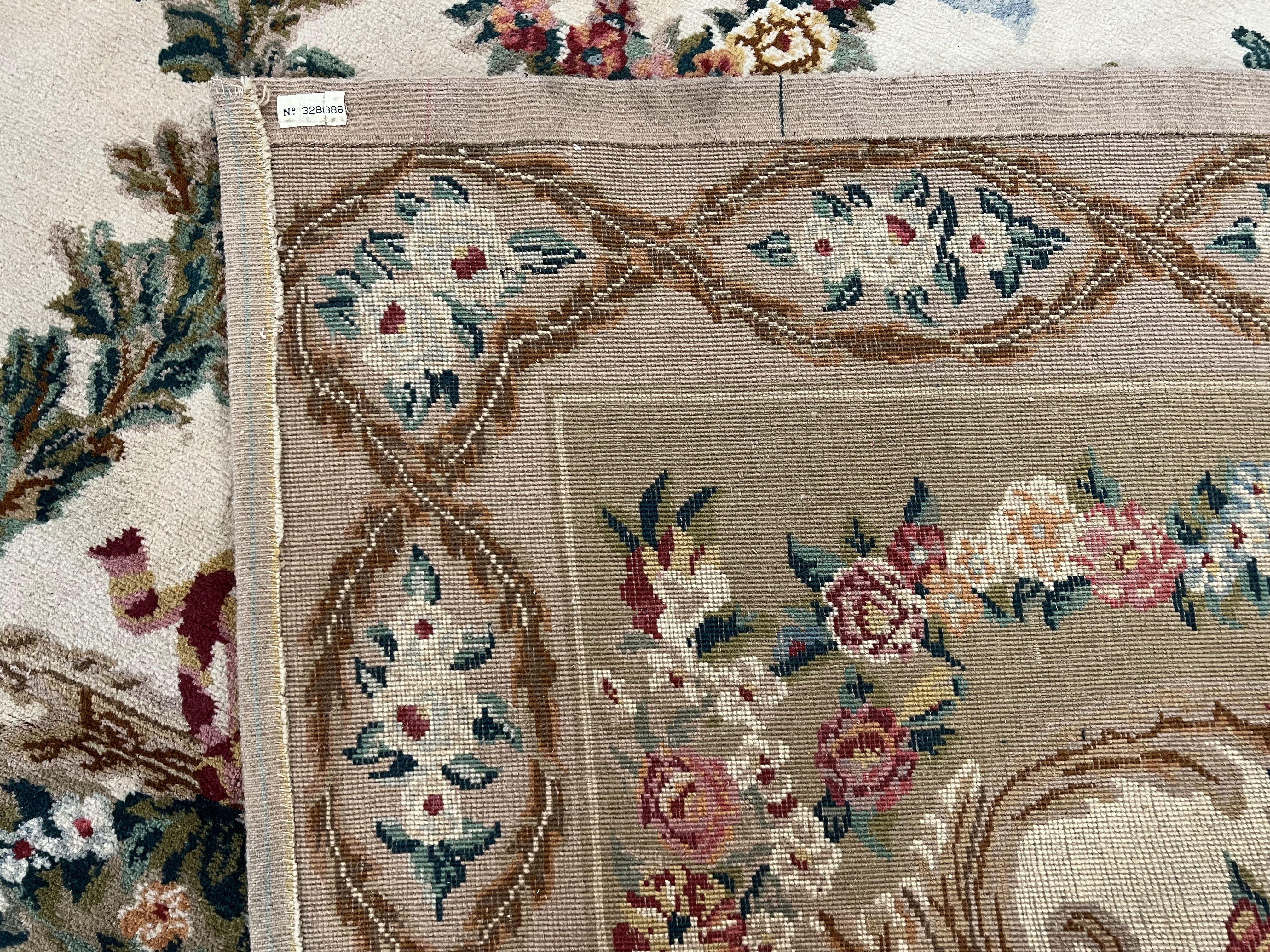 Chinese Aubusson Rug 9.8 x 12, Savonnerie Carpet with Pile, Elegant Living Room Dining Room Rug Hand Knotted Wool Carpet, French European - Jewel Rugs