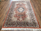 4x6 Rug Handmade Rug Turkish Rug Wool Rug Medallion Red Beige - Jewel Rugs