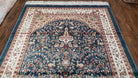 4 by 6 Silk Carpet, Royal Blue & Cream/Beige, Animal Motifs, Tree of Life Rug, Deer, Birds, Rabbits, Very Fine, Bamboo Silk Area Rug 4x6 - Jewel Rugs