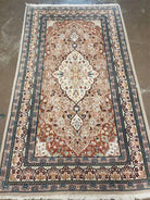 3' X 5' 3" Vintage Hand Made Oriental Floral Medallion Wool Rug Nice - Jewel Rugs