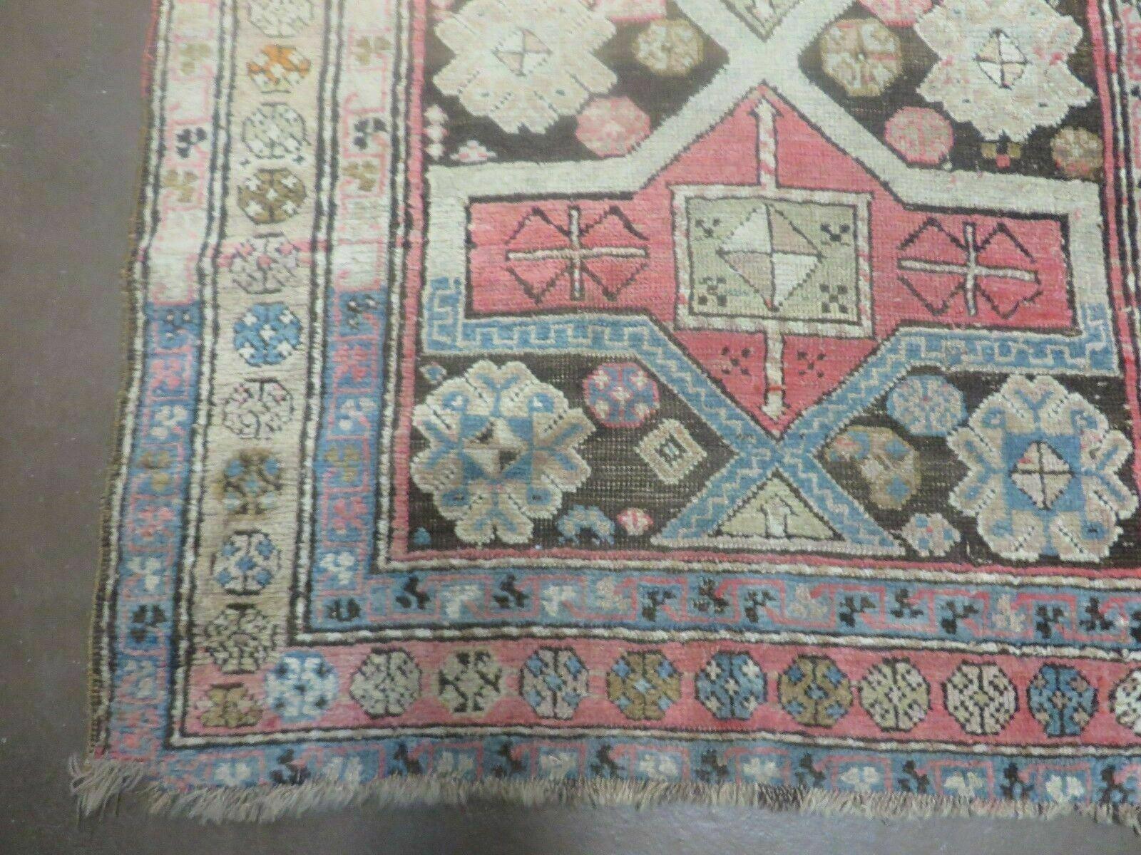 3' X 5' Antique 1920s Handmade Caucasian Kazak Shirvan Wool Rug Nice - Jewel Rugs