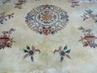 9' X 12' Vintage Hand Made CHINESE Carving Sculpture Wool Rug Flowers Vase Nice - Jewel Rugs