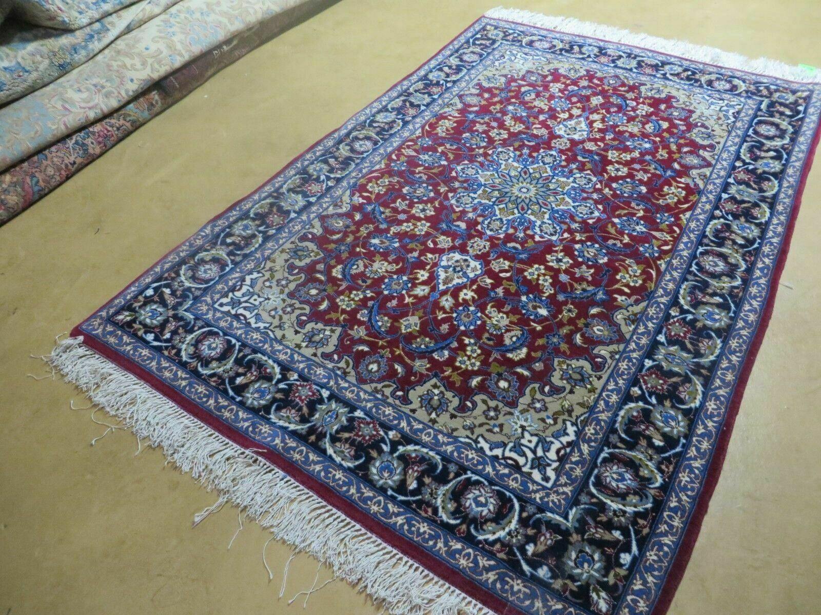 4' X 6' Vintage Handmade Fine Oriental Wool Silk Rug Carpet Hand Knotted Wow - Jewel Rugs