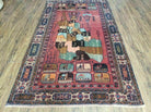 3' 2" X 7" Handmade Afghan Map Tribal Wool War Rug Hand Writing Red Nice - Jewel Rugs