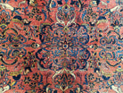 Antique Persian Oriental Rug 9x12, Room Sized 1920s Persian Area Rug, Hand-Knotted Fine Unique Carpet, Wool, Red Blue & Beige, Farmhouse Rug - Jewel Rugs