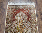 Top Quality Turkish Hereke Silk Rug with Gold Threads, 2x3 Silk and Gold Oriental Carpet Tree of Life with Animals Very Fine Antique Vintage - Jewel Rugs