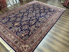 Karastan Kara Mar Rug 8.2 x 11.6, Navy Sarouk, Belgium Power Loomed Persian Design Carpet, 100% Worsted Wool Pile, Vintage Karastan 300-1006 - Jewel Rugs