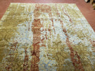 8' X 10' Modern Handmade Tibetan Nepal Wool Rug Decorative Rug Gold Wow - Jewel Rugs