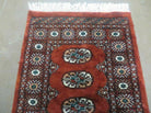 2' 5" X 7' 6" Vintage Handmade Bokhara Turkoman Pakistani Red Wool Runner Rug Nice - Jewel Rugs