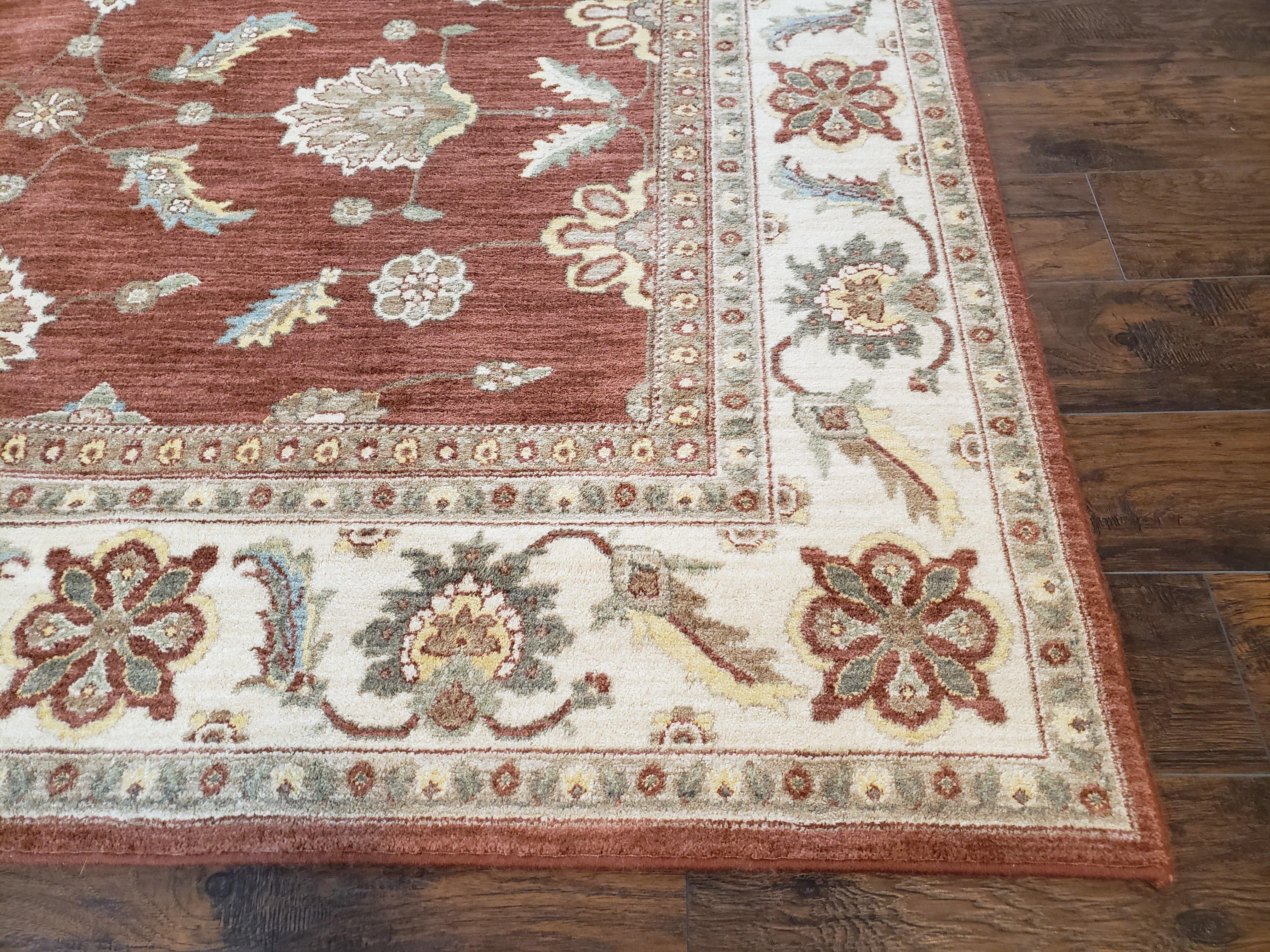 Karastan Rug 8' 6" x 11' 6", Sierra Mar 35505, Sedona Henna, Red and Cream, Traditional Indo Mahal Rug, Large Floral Design, Large Carpet - Jewel Rugs