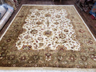 8x10 Handmade Rug, 10 x 8 Oriental Carpet, 8 by 10 Ivory Rug, Fine Wool Rug, Top Quality Rug, Beige Floral Rug Pak Persian Rug, Pakistan Rug - Jewel Rugs