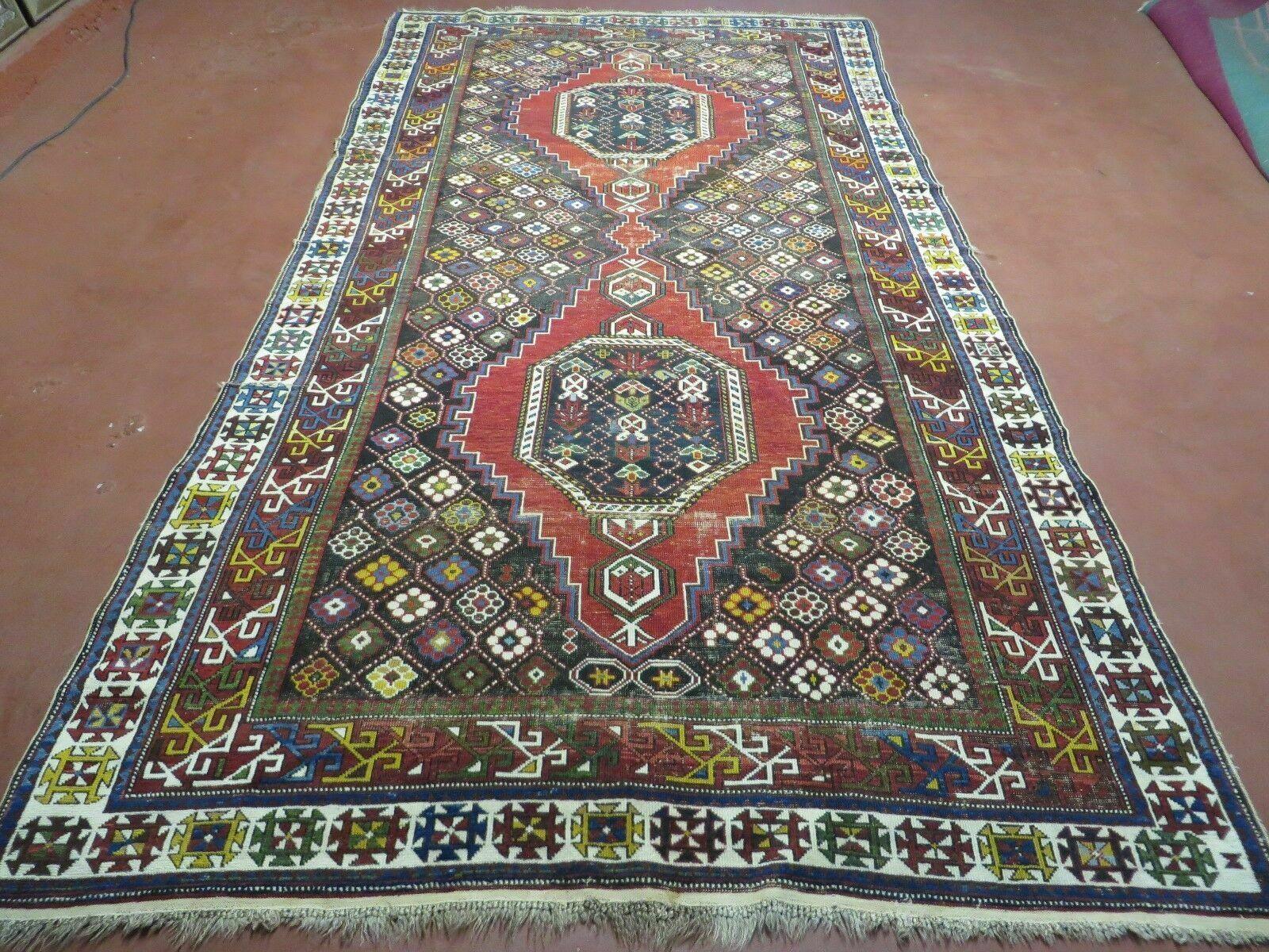 6' X 11' Antique Handmade Caucasian Kuba Shirvan Wool Rug Runner Collectible Nice - Jewel Rugs