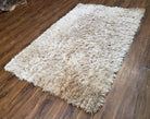 Ivory Shag Rug 3x5, Small Flokati Carpet 3 x 5, Shaggy Shimmer Solid Soft Plush Pile Bedroom Bathroom Rug, Modern Contemporary Area Rug - Jewel Rugs