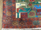 3' 2" X 6" Handmade Afghan Balouch Tribal Wool War Rug Tank Helicopter Tree Wow - Jewel Rugs