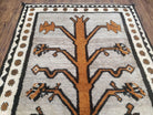 Unique Vintage Gabbeh Tree of Life Rug, Gray, Hand-Knotted, 4'3" x 7' 4" - Jewel Rugs