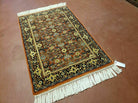 2' 7' X 4' Vintage Handmade India Amritsar Wool Floral Rug Vegetable Dyes Nice - Jewel Rugs