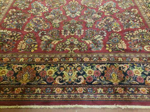 9' X 12' Antique Karastan Lanamar # 5528 Red Sarouk Wool Rug Beauty - Jewel Rugs