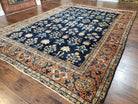 1920s Antique Persian Sarouk Mahajaran Rug, Hand Knotted, Wool, Dark Blue and Red, 8'7" x 11'10' - Jewel Rugs