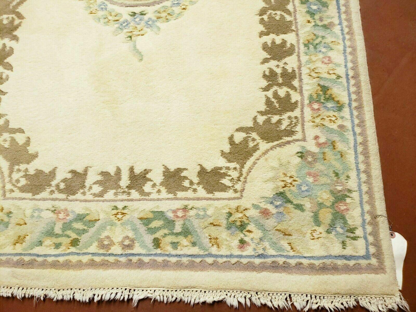 4' X 6' Vintage Handmade Indian Chinese Design Wool Rug Nice - Jewel Rugs