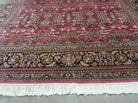 8' X 11' Vintage Fine India Floral Handmade Wool Rug Hand knotted Carpet Red - Jewel Rugs