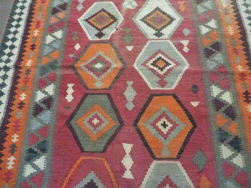 4' X 7' Vintage Turkish Kilim Hand Made Flat Weave Wool Rug Veg Dye Nice - Jewel Rugs