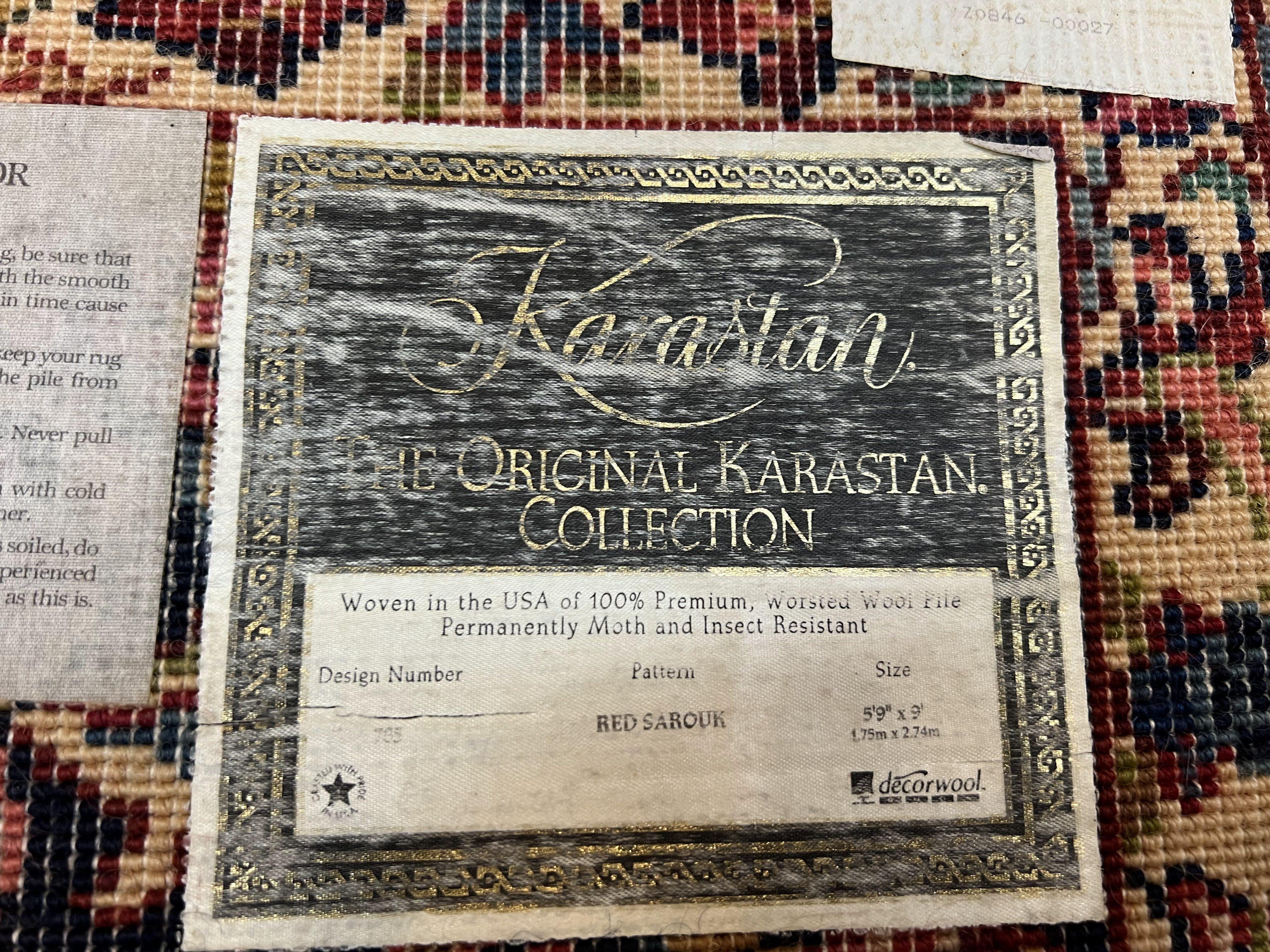 5.9 x 9 Karastan Rug Red Sarouk Rug #785, Karastan Wool Rug, Karastan Carpet, Original 700 Series Vintage Karastan Oriental Rug Discontinued - Jewel Rugs