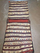 26" X 56" Antique Handmade Authentic Tribal Wool Rug Double Bag Tobreh - Jewel Rugs