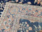 1920s Antique Persian Sarouk Mahajaran Rug, Hand Knotted, Wool, Dark Blue and Red, 8'7" x 11'10' - Jewel Rugs