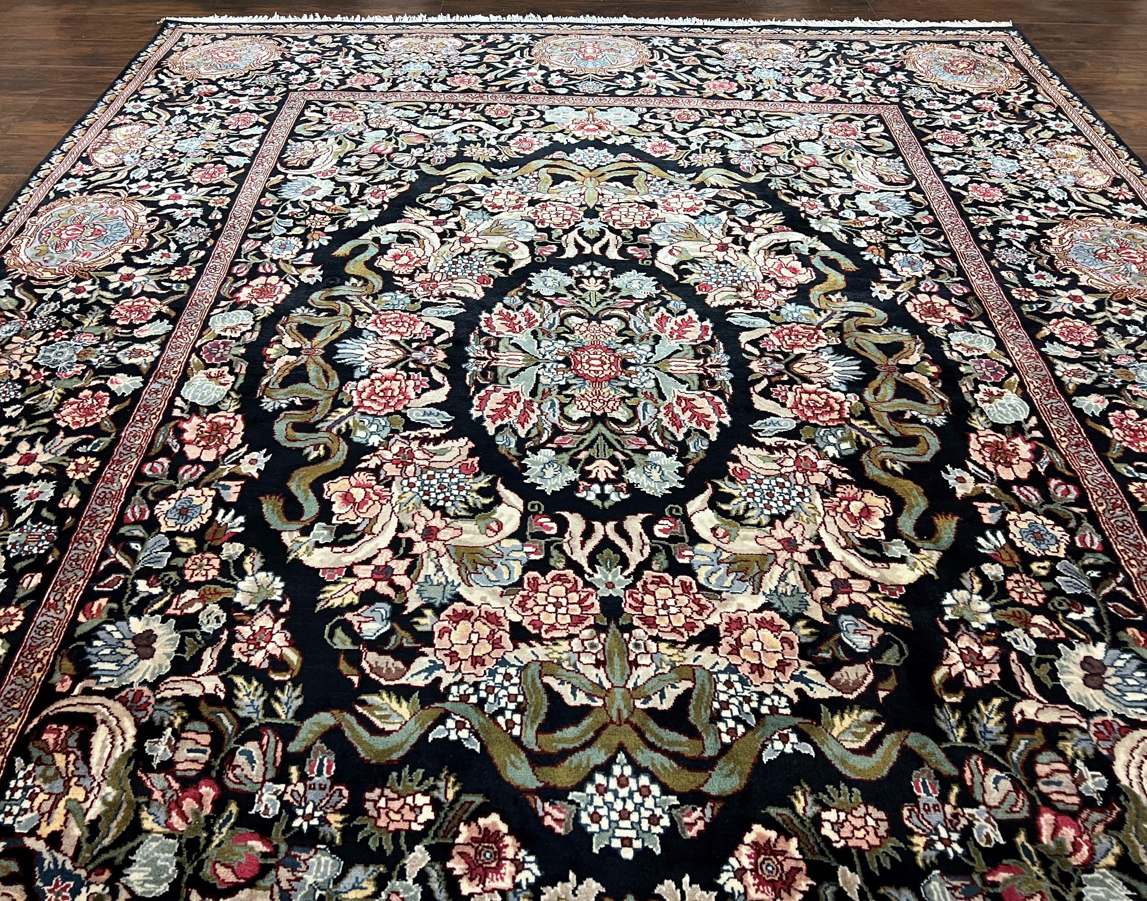 Stunning Pak Persian Floral Rug 8x10, Highly Detailed Elegant Floral Wool Carpet, Aubusson European Design, Wool, Traditional Vintage Rug - Jewel Rugs