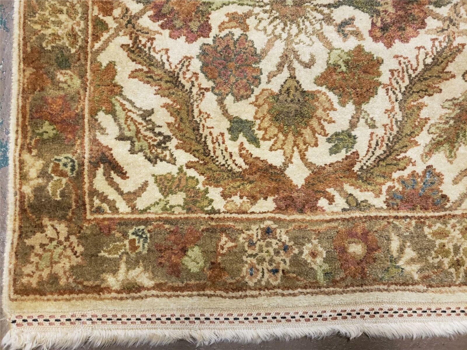 2' 3" X 4' 3" Vintage Handmade India Mahal Wool Rug Veg Dyes Tea Wash Nice - Jewel Rugs