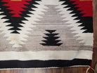 Vintage Navajo Rug 3x5, Wool Hand-Woven Navajo Blanket, Diamonds, Red Gray Black, Native American Antiques, Navaho Indians, Unique, Handmade - Jewel Rugs