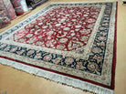 8' X 10' Vintage Handmade India Floral Wool Silk Accents Rug Organic Veg Dyes - Jewel Rugs