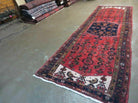 3' 3" X 10' 2" Antique Handmade India Floral Wool Runner Rug Knotted Red # 133 - Jewel Rugs