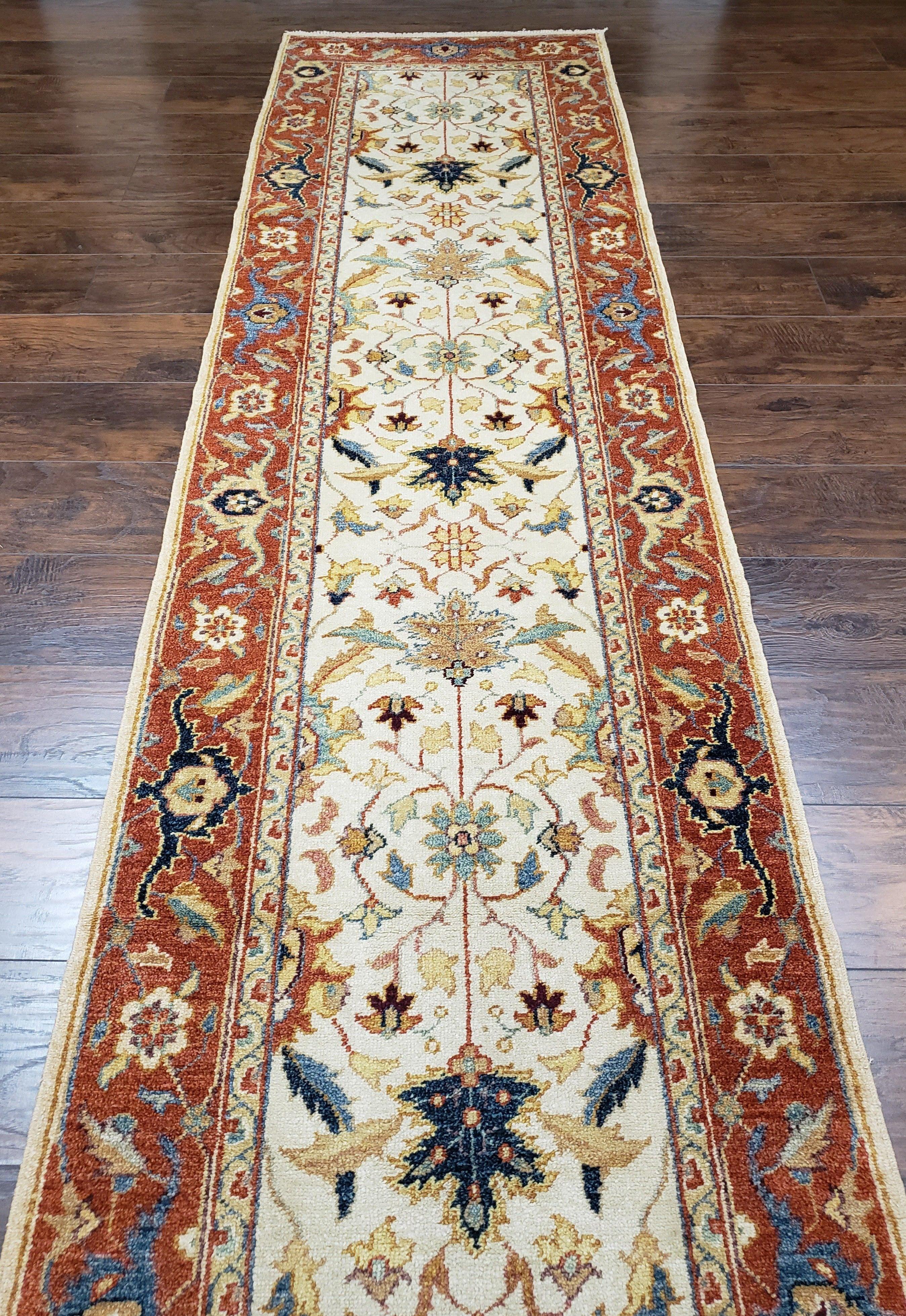 Extra Long Runner Rug, 26 ft Long Runner, Skinny Runner 2.7 x 26, Rug for Hallway, Turkish Oriental Runner, Red Beige Wool Handmade Vintage - Jewel Rugs