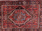 Fine Persian Bidjar Rug 3x5 ft, Ruby Red and Black, Geometric Medallion, Hand Knotted Semi Antique Oriental Bijar Carpet, Wool Area Rug, Tribal Rug - Jewel Rugs