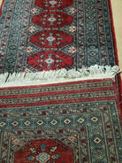 2' 8" X 9' 4" Vintage Handmade Bokhara Turkoman Pakistani Wool Runner Rug Nice - Jewel Rugs