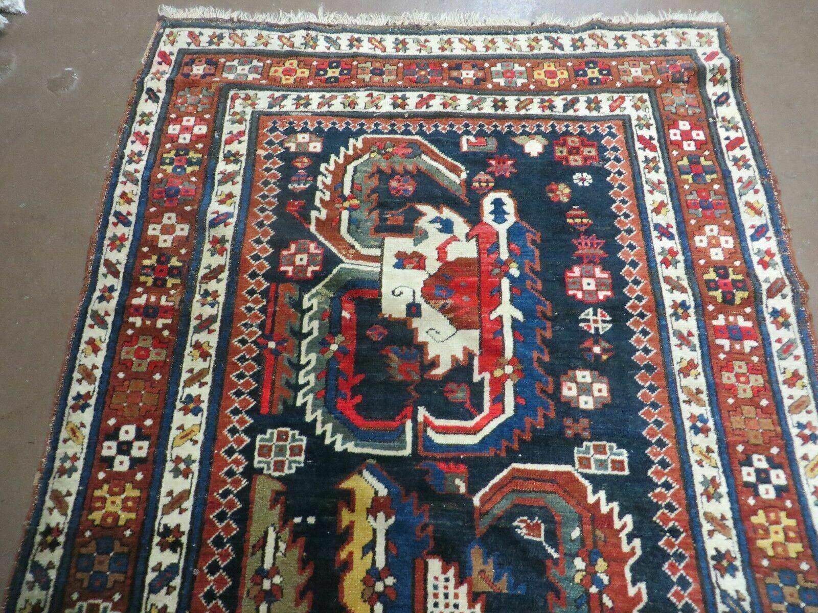 3' 7" X 14' Antique Handmade Caucasian Wool Rug Carpet Nice - Jewel Rugs