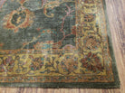 5' 8" X 8' 5" Vintage Hand Tufted India Agra Wool Rug Green Gold - Jewel Rugs