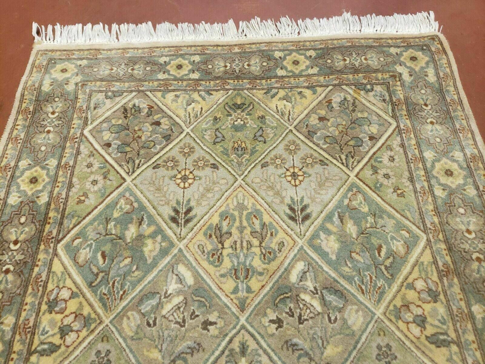 2' 7" X 9' Vintage Handmade India Floral Oriental Wool Runner Rug Hand Knotted - Jewel Rugs