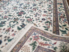 8x10 Handmade Floral Wool Rug Veg Dyes Indian Oriental Carpet Beige Hand-Knotted - Jewel Rugs