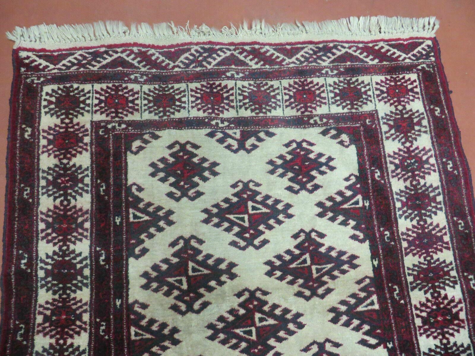 3' X 3' Vintage Handmade Turkoman Bokhara Yamud Wool Rug Nice - Jewel Rugs